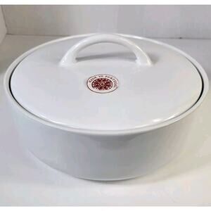 Matceramica Large White Stoneware Serving Bowl w/ Lid - Made in Portugal NEW